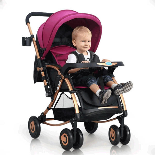 2 IN 1 BABY FOLDABLE STROLLER WITH ROCKER TWO WAY HANDLE