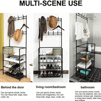 Thumbnail for 5 LAYER MULTI-FUNCTIIONAL SHOE RACK WITH CLOTH HANGING & ORGANIZER