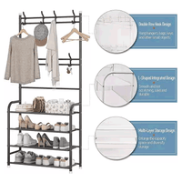 Thumbnail for 5 LAYER MULTI-FUNCTIIONAL SHOE RACK WITH CLOTH HANGING & ORGANIZER