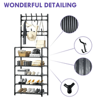 Thumbnail for 5 LAYER MULTI-FUNCTIIONAL SHOE RACK WITH CLOTH HANGING & ORGANIZER