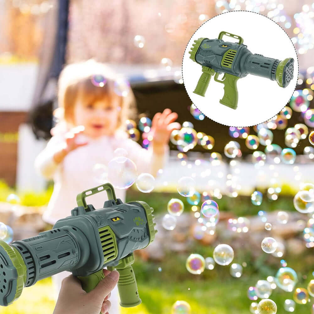 25 HOLE DINOSAUR BUBBLE MACHINE GUN