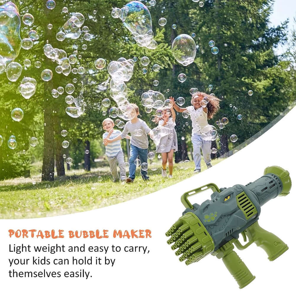 25 HOLE DINOSAUR BUBBLE MACHINE GUN