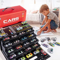Thumbnail for CONTAINER ALLOY CAR MODEL FINALE INERTIA PULL BACK MINI CAR TOY - 48PCS