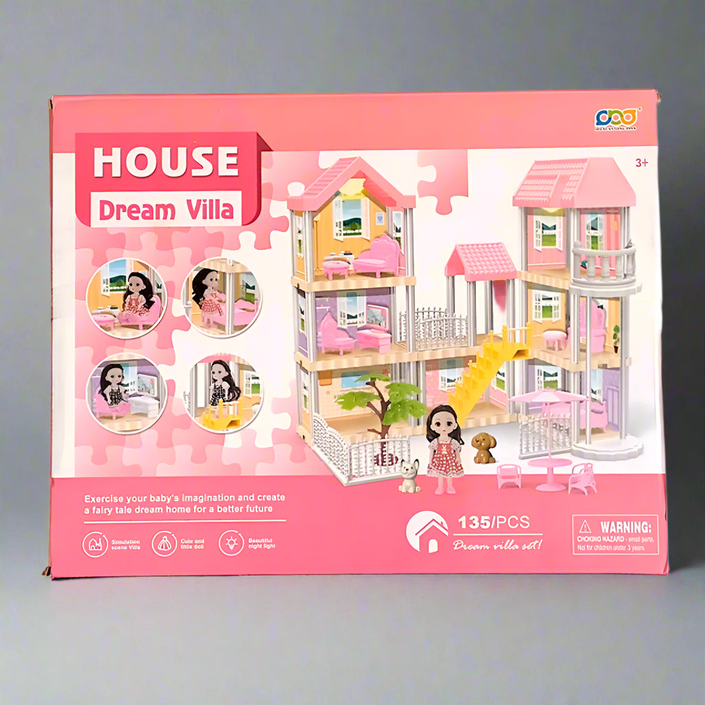 DOLL HOUSE DREAM VILLA SET - 135PCS