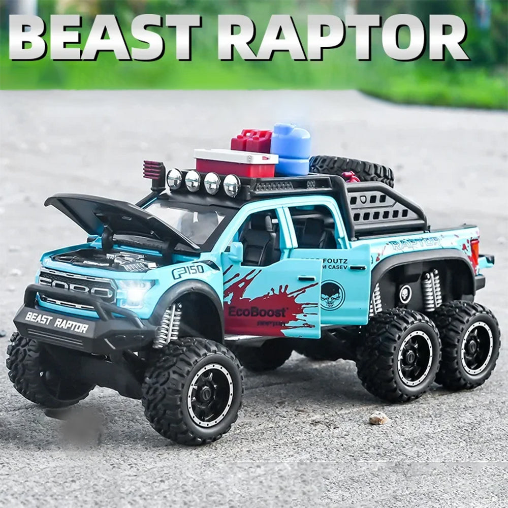 FORD BEAST RAPTOR F150 6X6 WITH SMOKE ALLOY DIECAST MODEL