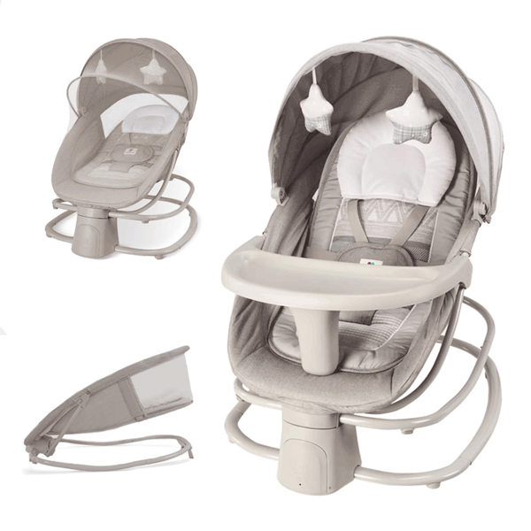 MASTELA DELUX 4 IN 1 ELECTRIC SWING BASSIENET ROCKER & FOOD TRAY