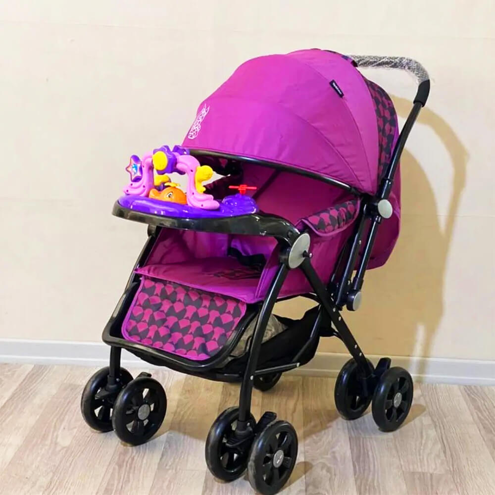 BIG SIZE FOLDABLE BABY STROLLER WITH PLAY RATTLES