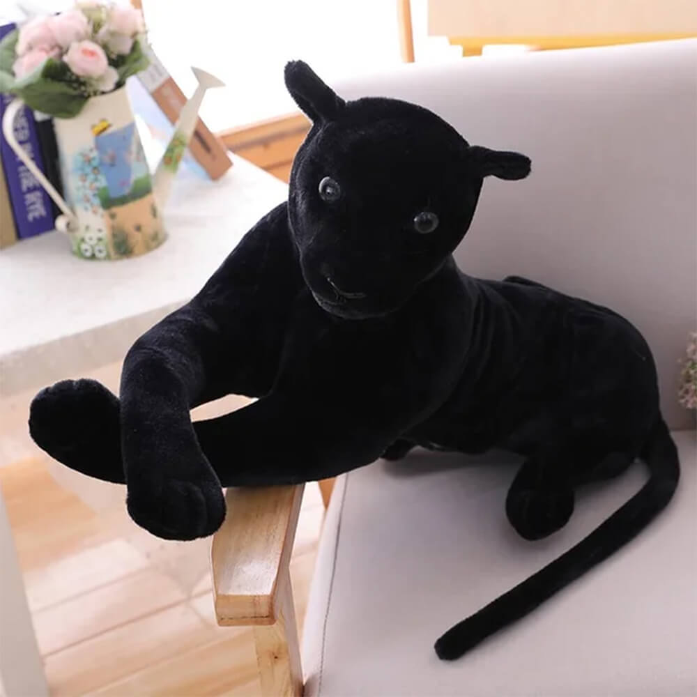 REALISTIC BLACK PANTHER PLUSHY STUFFED TOY - 45 CM