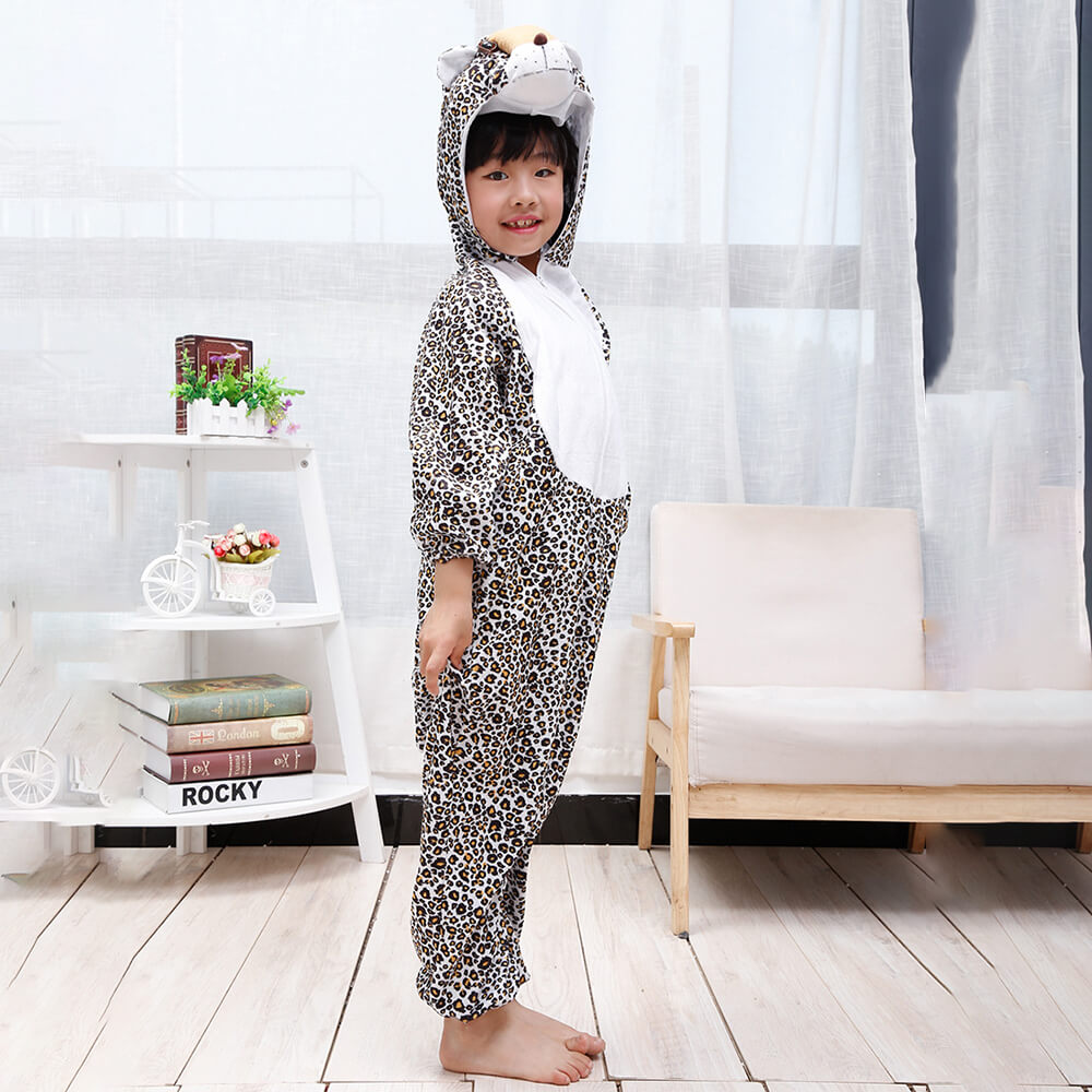 KIDS LEOPARD COSTUME WITH JUMP SUIT AND HEADSET