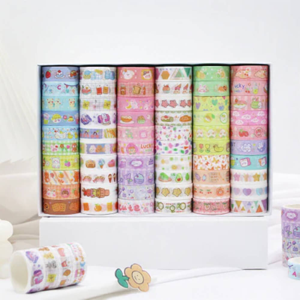 60 ROLLS SET CUTE CARTOON WASHI TAPE SET