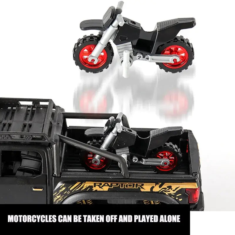 1:28 FORD RAPTOR F150V 6X6 MODIFIED OFF ROAD ALLOY DIECAST MODEL