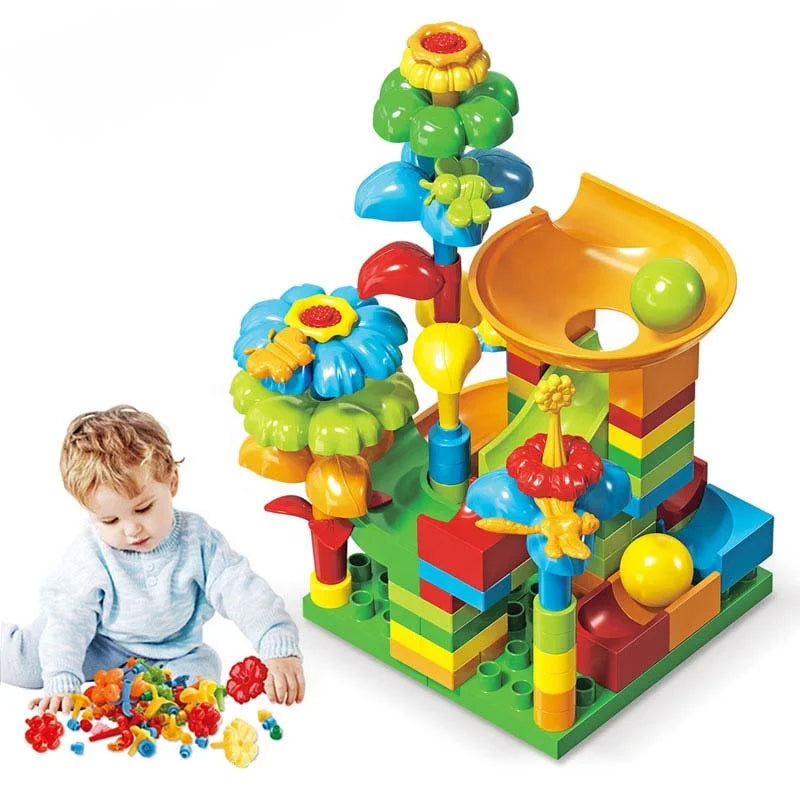 KIDS SLIDEWAY EDUCATIONAL BUILDING BLOCKS - 64PCS