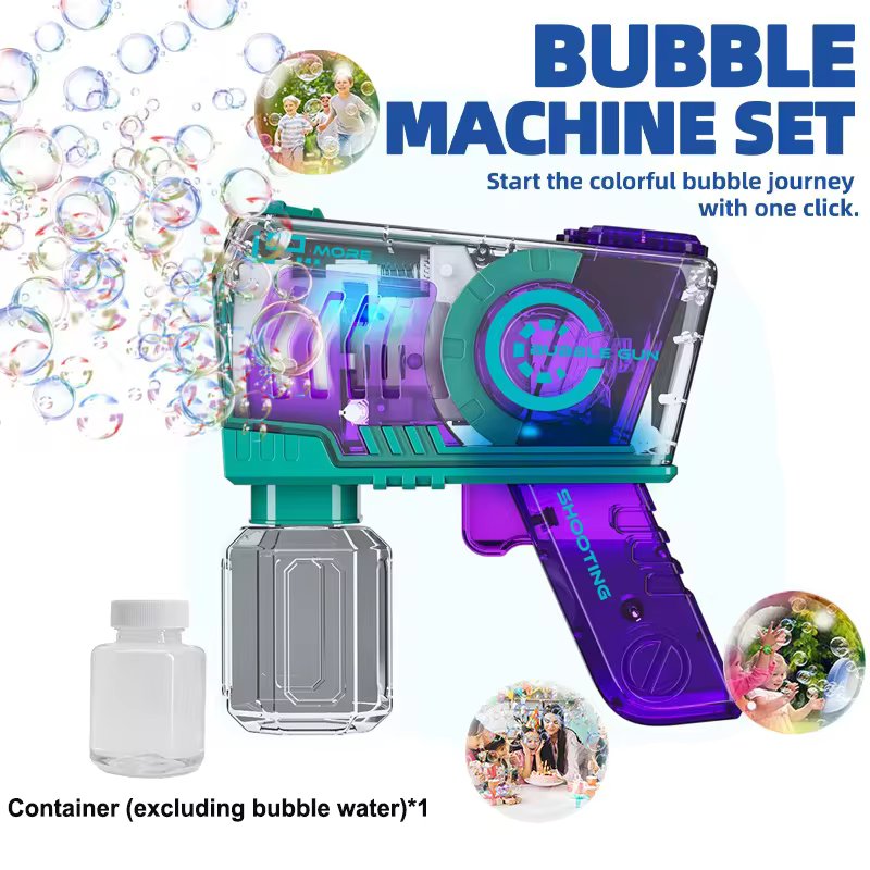 AUTOMATIC 10 HOLE TRANSPARENT BUBBLE MACHINE