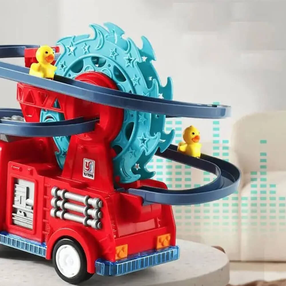 LITTLE DUCK CLIMBING FIRE TRUCK TRACK