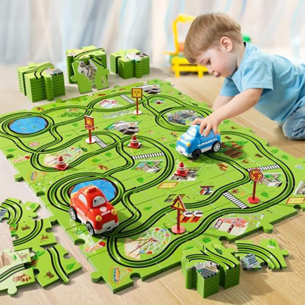 Puzzle Racer™ Assembling Track Railway Car - 13 PCS