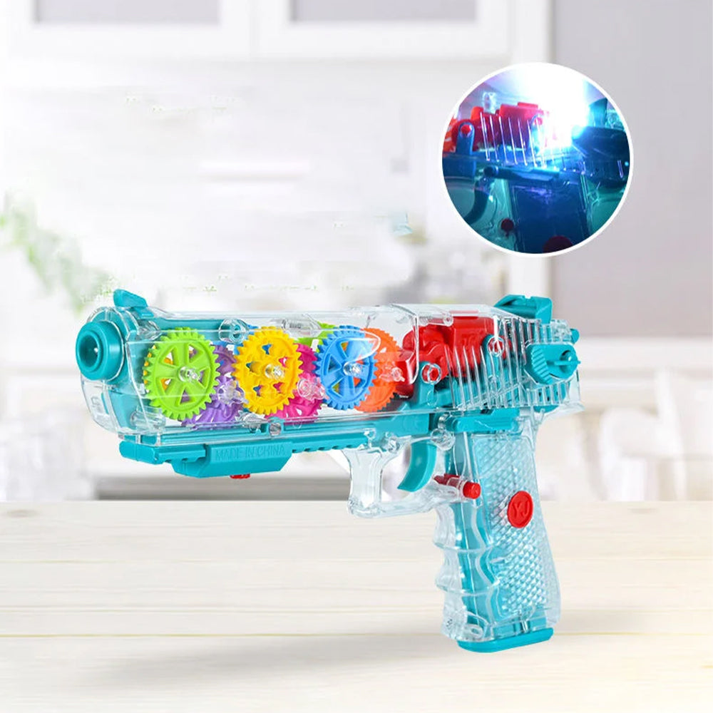 MUSICAL TRANSPARENT GUN WITH 3D LIGHTS