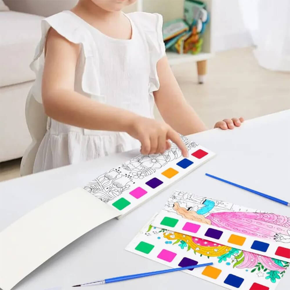 BRUSH & SPLASH WATERCOLOR DOODLE COLORING BOOKS