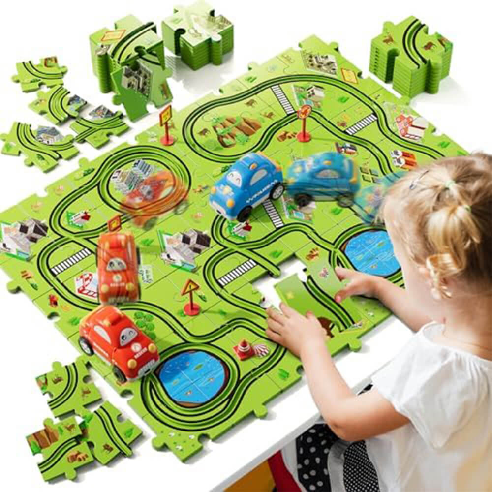 Puzzle Racer™ Assembling Track Railway Car - 13 PCS