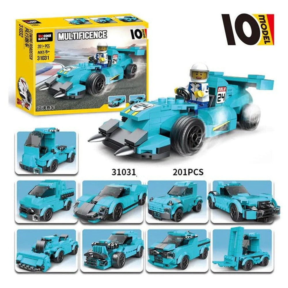 201 PIECES DECOOL MULTI BLUE FORMULA RACING CARS