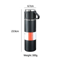 Thumbnail for STAINLESS STEEL VACUUM INSULATED BOTTLE WITH 3 CUPS