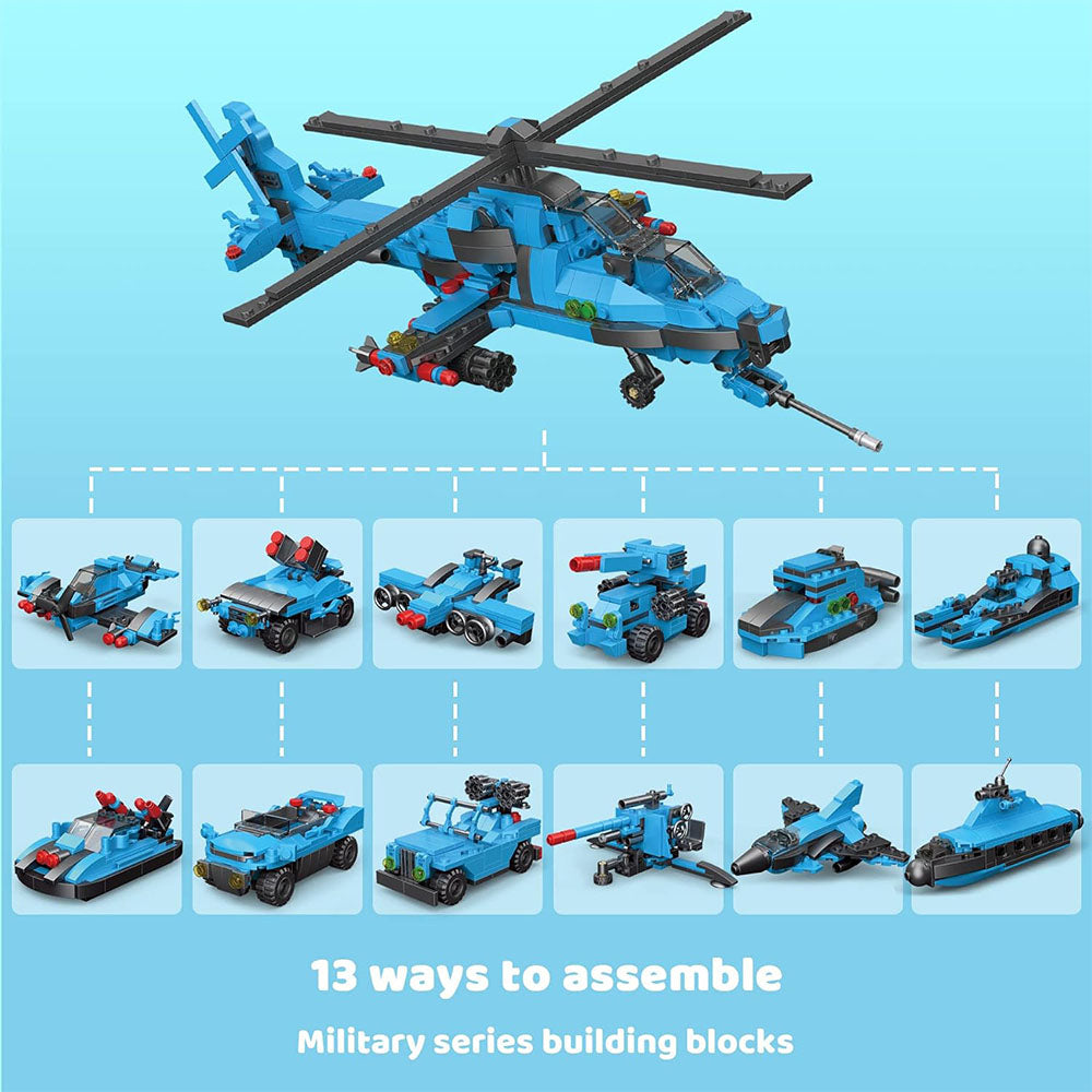 727 PCS 13 IN 1 ULTIMATE FIGHTER   HELICOPTER BRICK SET