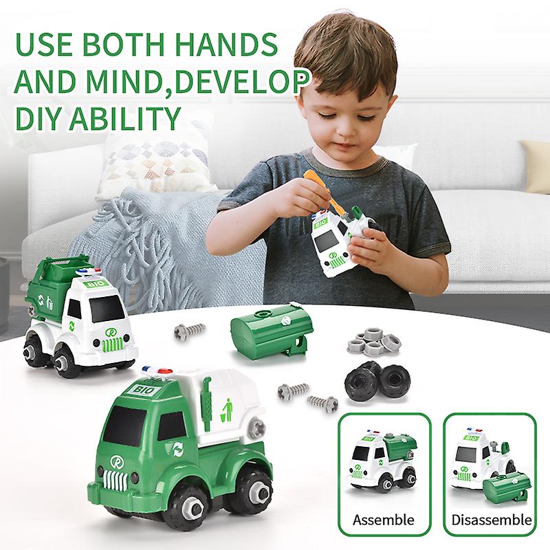 PACK OF 4 MINI CITY SANITATION DIY TRUCK