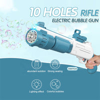 Thumbnail for 10 HOLES AUTOMATIC CRAZY BUBBLE GUN TOY FOR KIDS