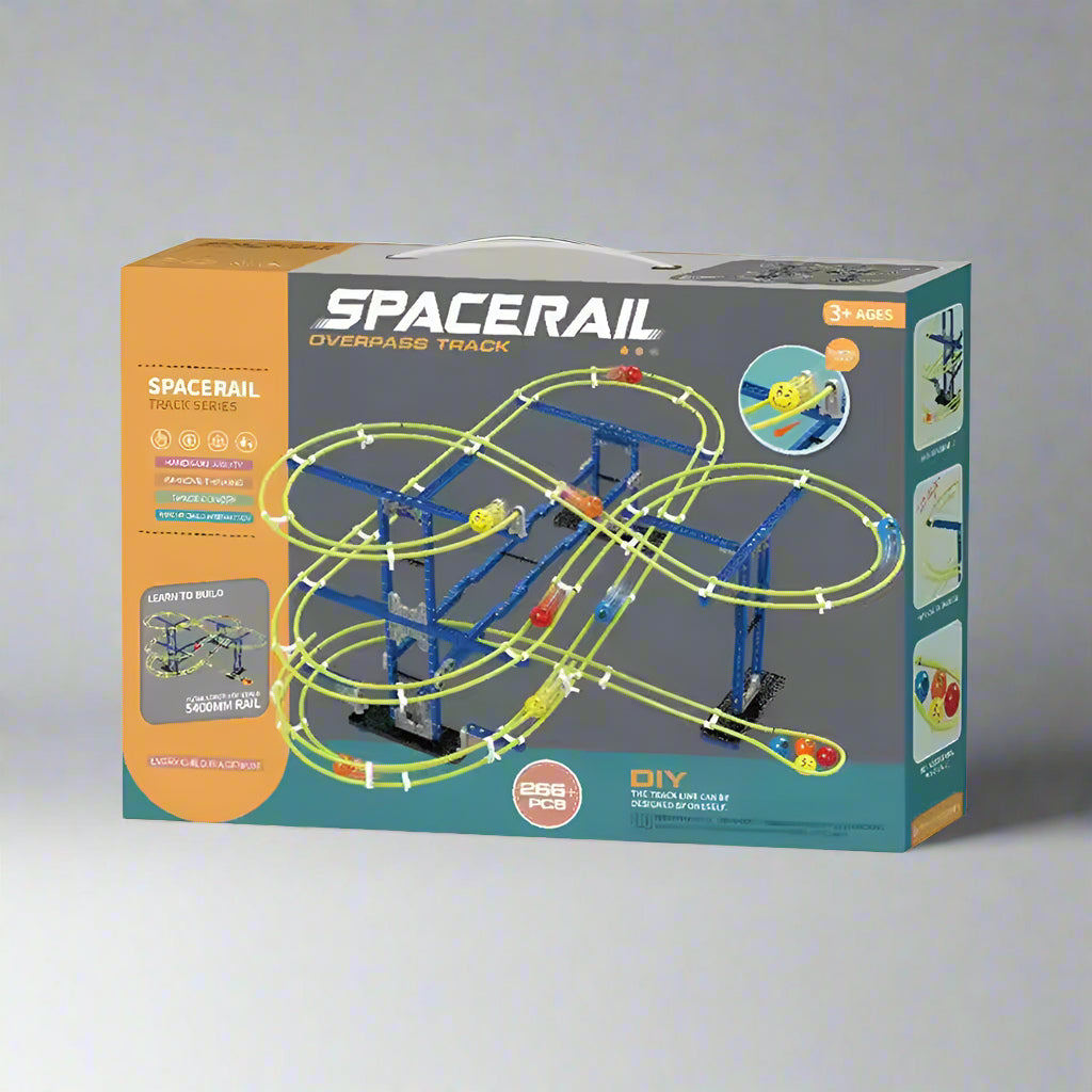 DIY SPACE RAIL ASSEMBLE SLOT PLAY BALL SLIDING RACING MARBLE TRACK