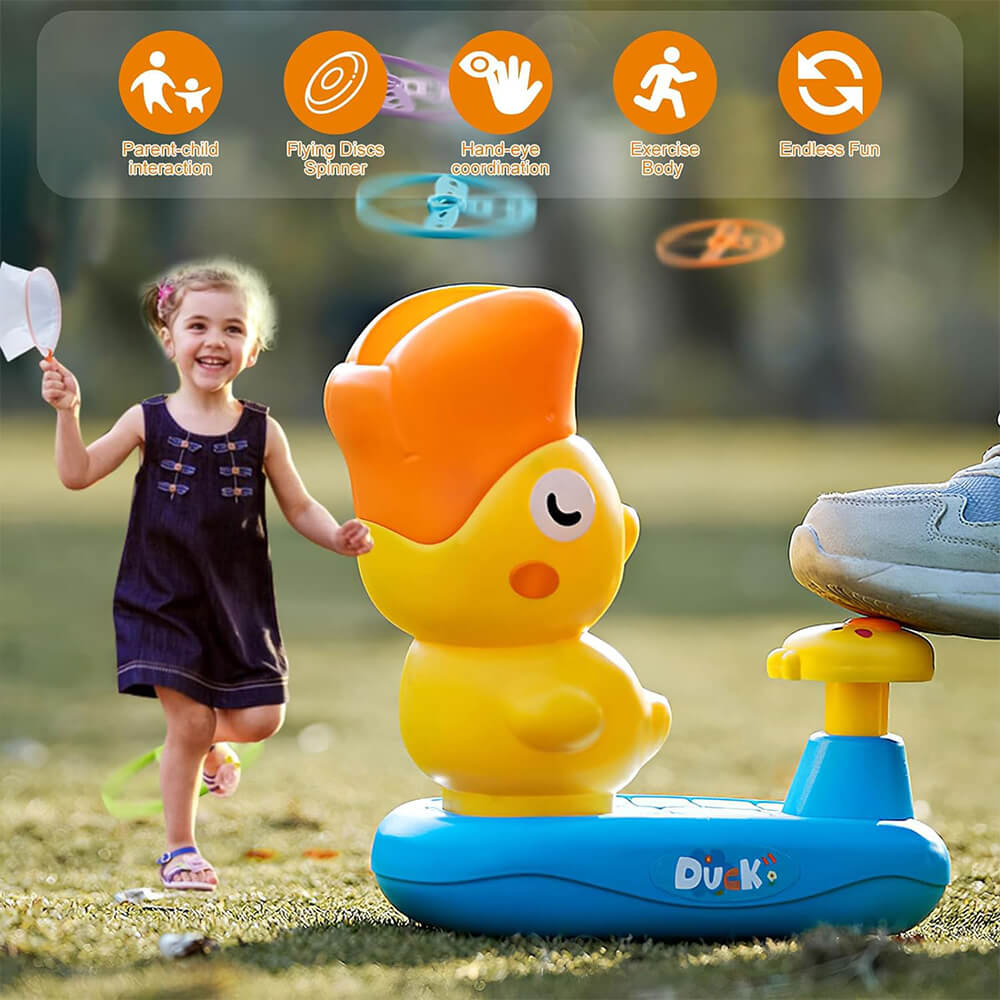 CUTE DUCK FLYING DISC LAUNCHER TOY