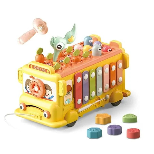 SCHOOL BUS TOY WITH MUSICAL PIANO & LEARNING