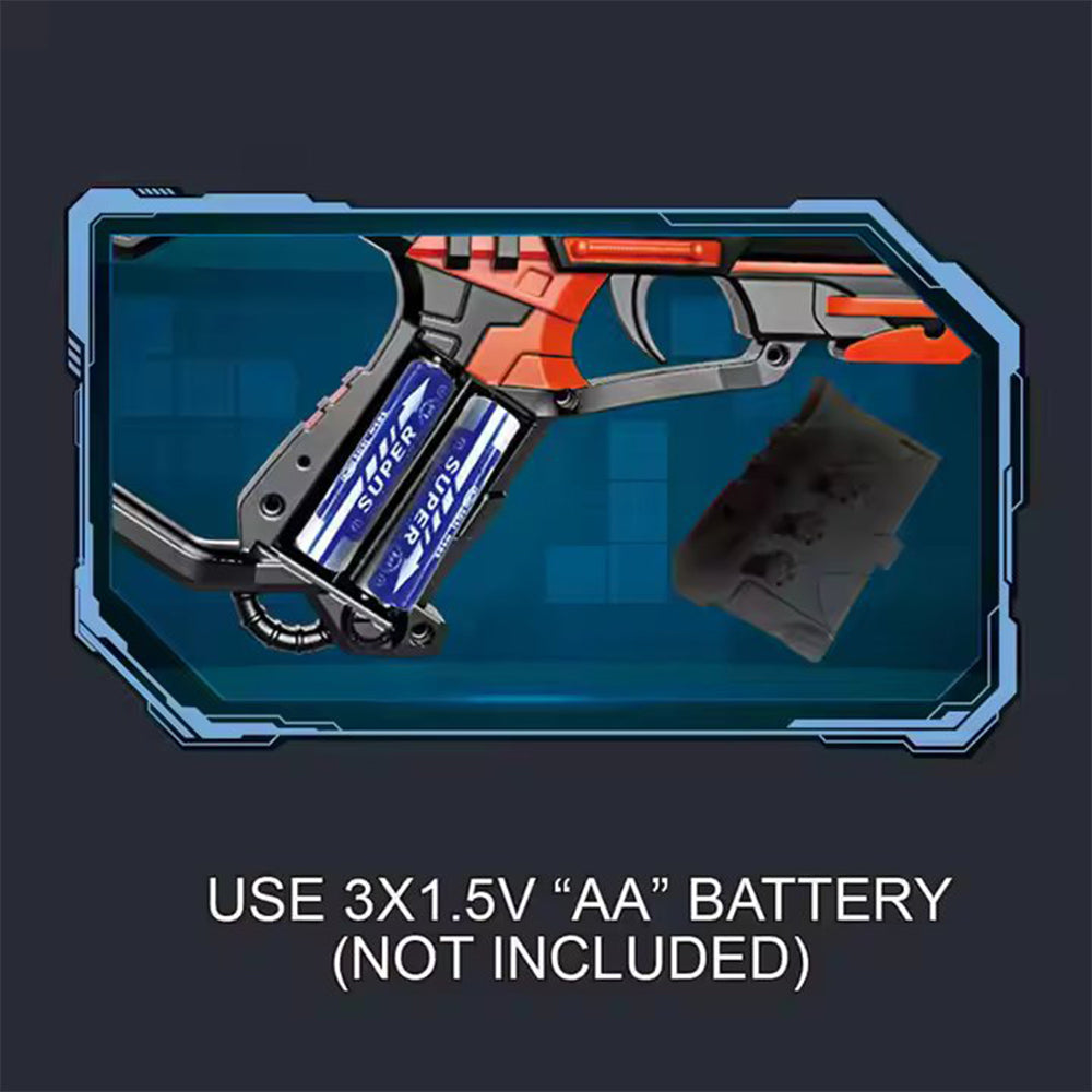 BATTERY OPERATED TOY GUN WITH ELECTRIC FLASH LIGHT
