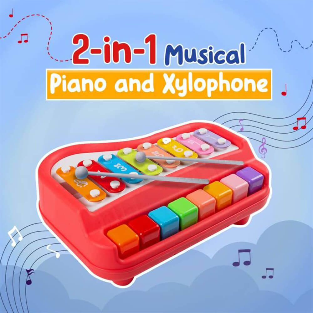 2 IN 1 MUSICAL PIANO AND XYLOPHONE TOY