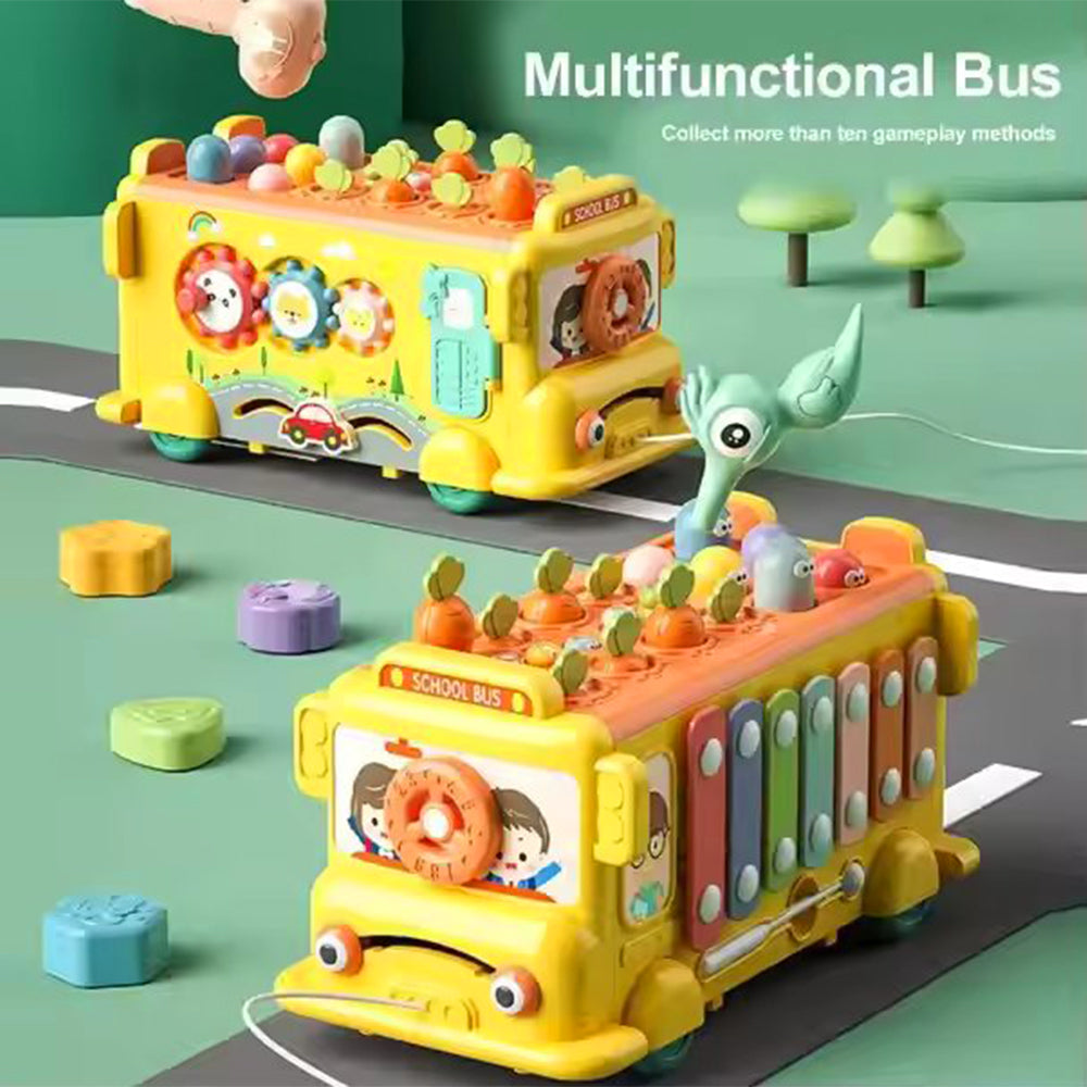 SCHOOL BUS TOY WITH MUSICAL PIANO & LEARNING