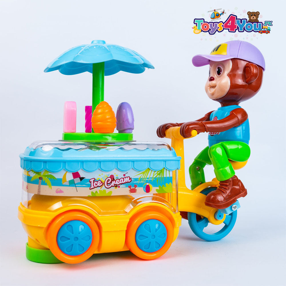 MUSICAL & LIGHTING MONKEY ICE CREAM CART