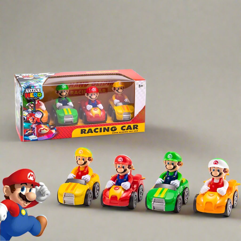 SUPER MARIO RACING CAR TOY - 4 PCS