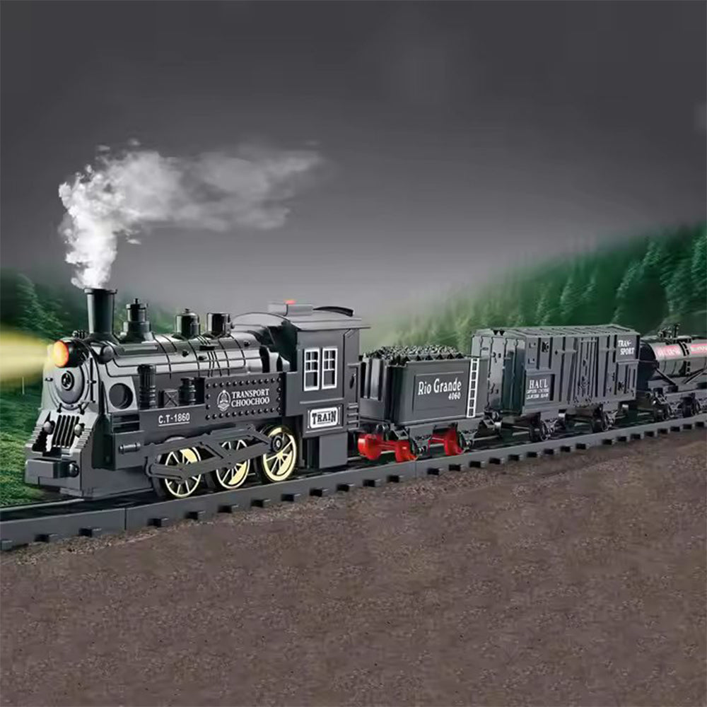 ELECTRIC TRAIN SET WITH 3 CARRIAGES & TRACKS