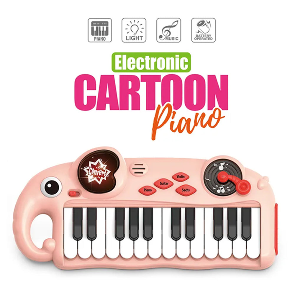 ELECTRONIC CARTOON ANIMAL ELEPHANTS PIANO TOY