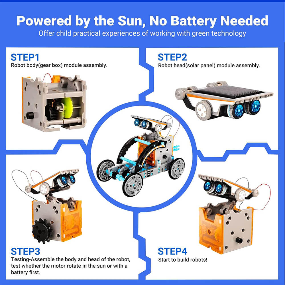 14 IN 1 KIT EDUCATIONAL SOLAR ROBOT