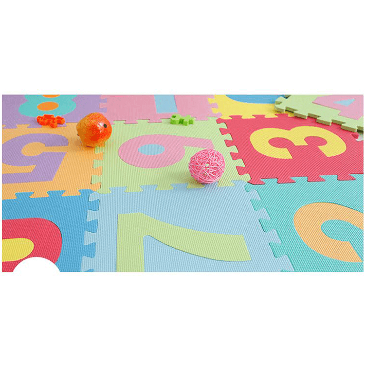 MULTICOLOR NUMBER PUZZLE MAT - 10 PCS