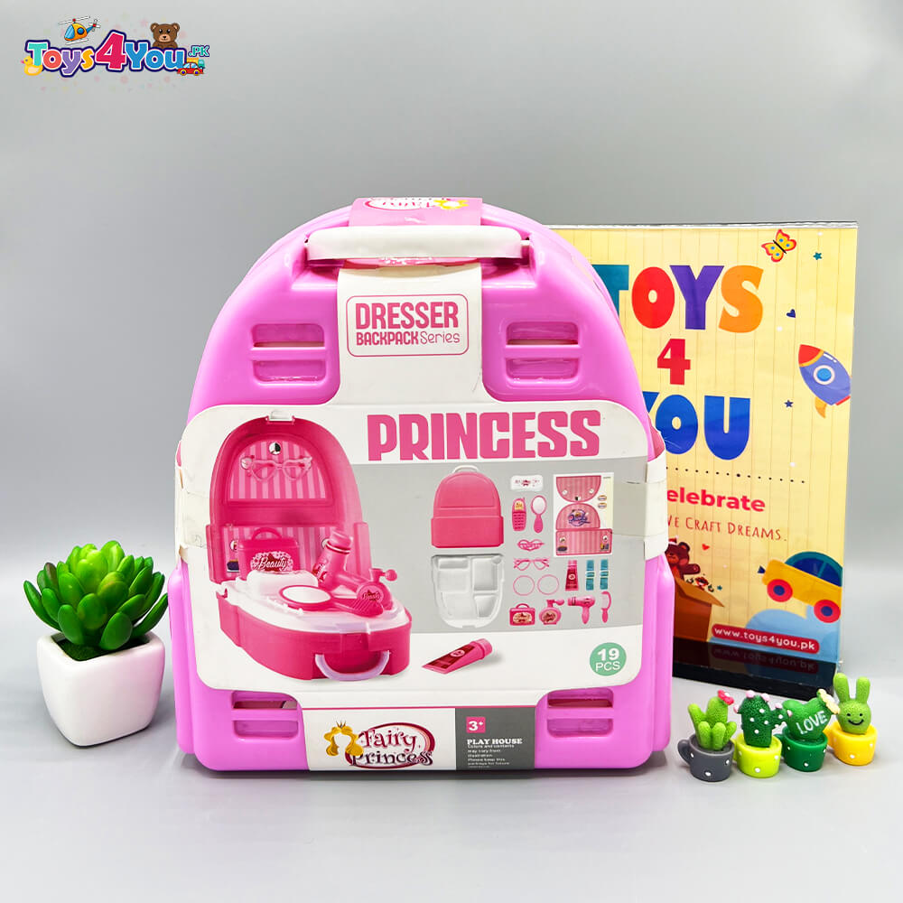 17 PIECE - PRINCESS DRESSER BACKPACK FOR KIDS PLAY