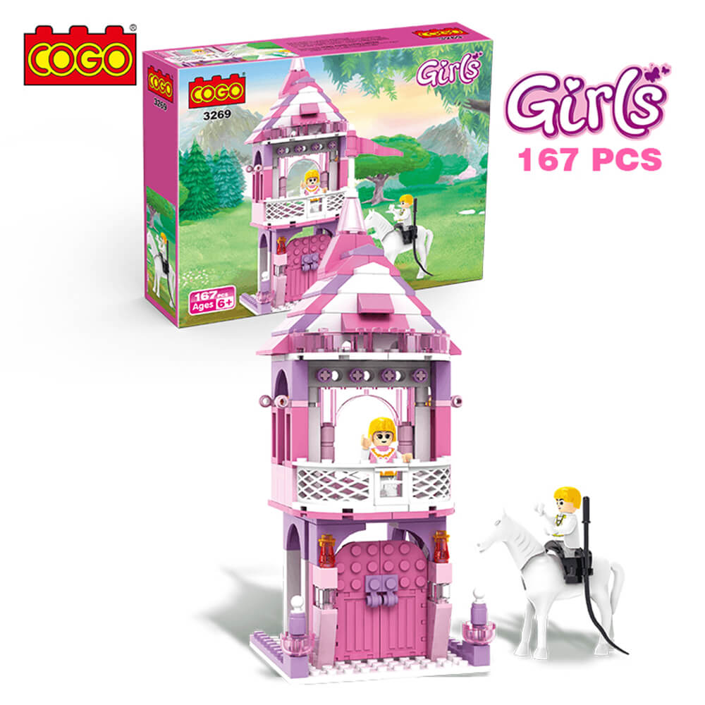 COLORFUL COGO BUILDING PRINCE & PRINCESS CASTLE