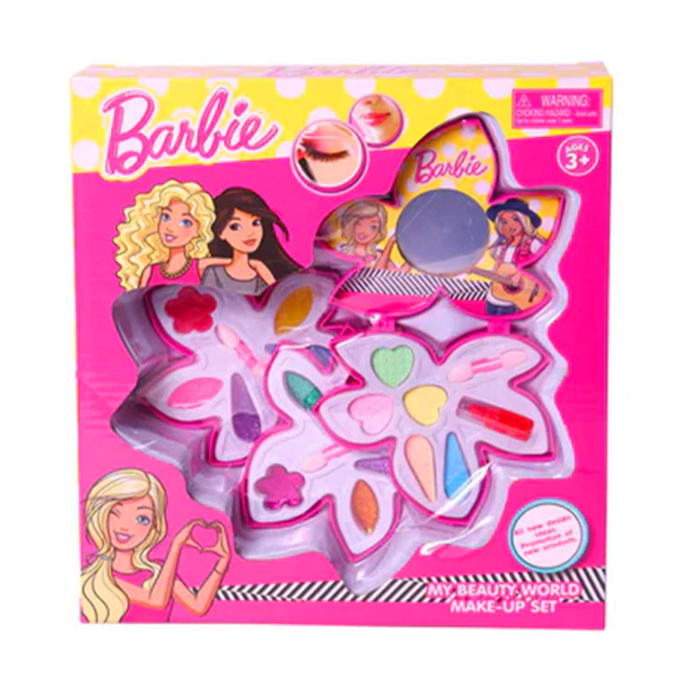 BARBIE 3 LAYERS FLOWER MAKEUP SET FOR GIRLS