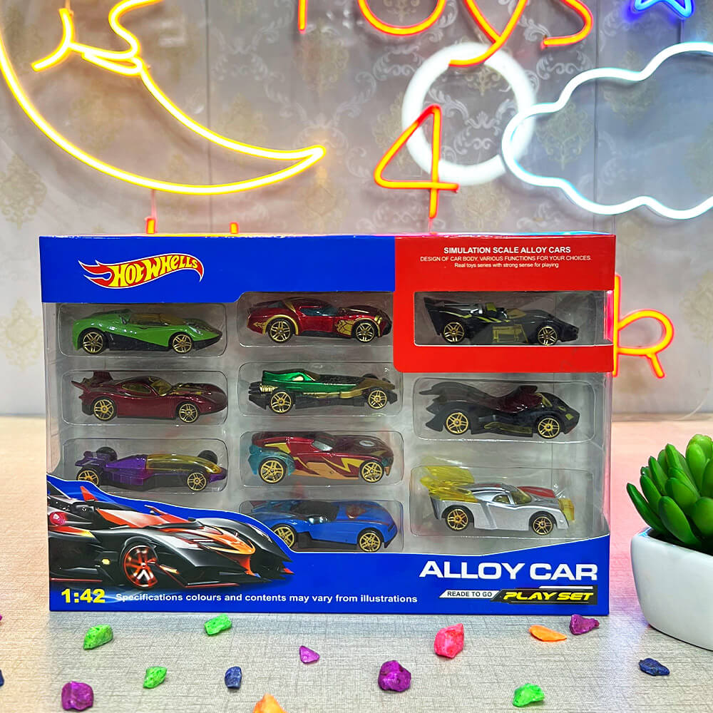 HOTWHELL MINI METAL CAR - 10 PCS