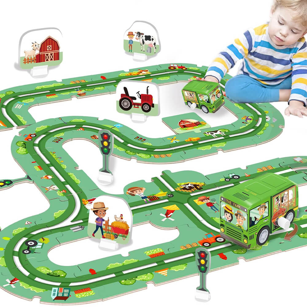 47 PCS DIY ASSEMBLING PUZZLE CAR TRACK PLAY SET