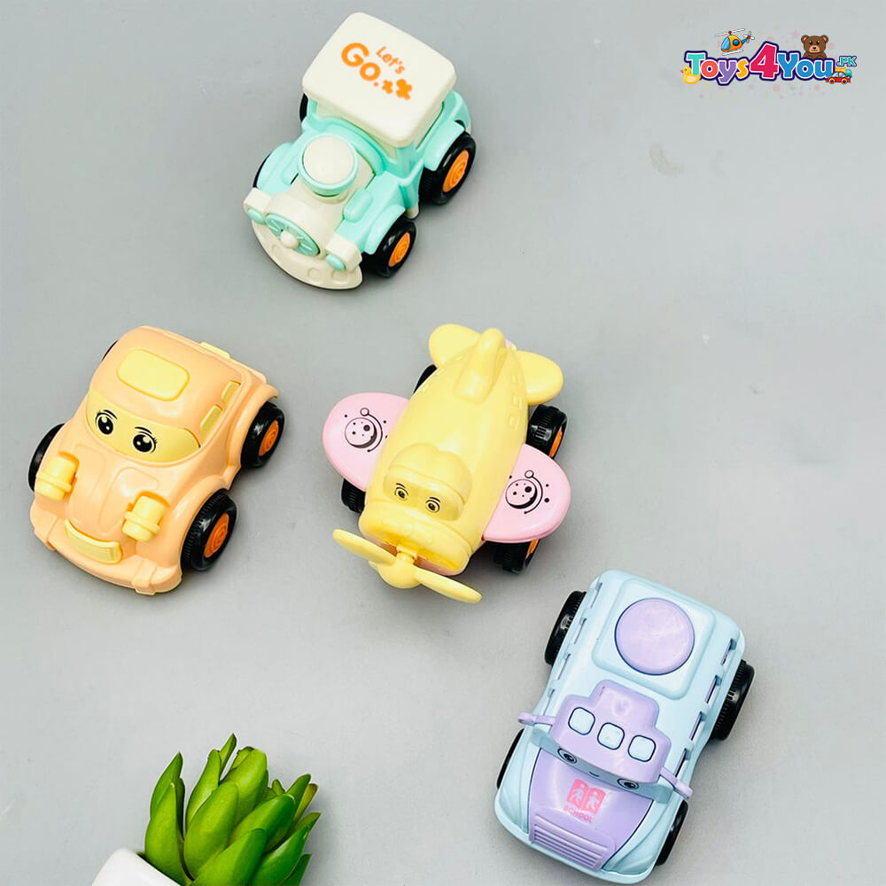 KIDS PULL BACK FRICTION MINI CAR - PACK OF 4