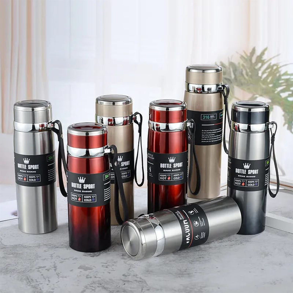 DOUBLE STAINLESS STEEL VACUUM FLASK WATER BOTTLE 800ML