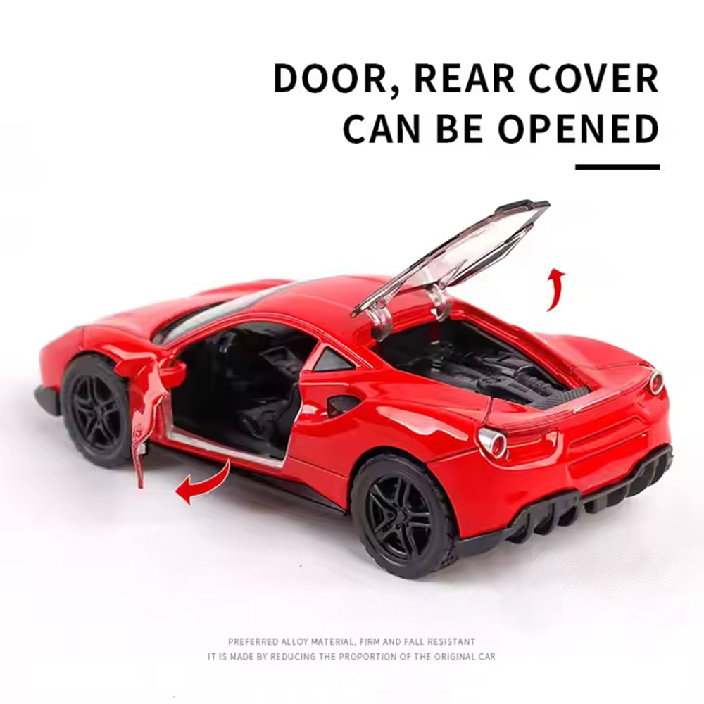 1:36 PULL BACK FERRARI 458 DIECAST METAL ALLOY CAR