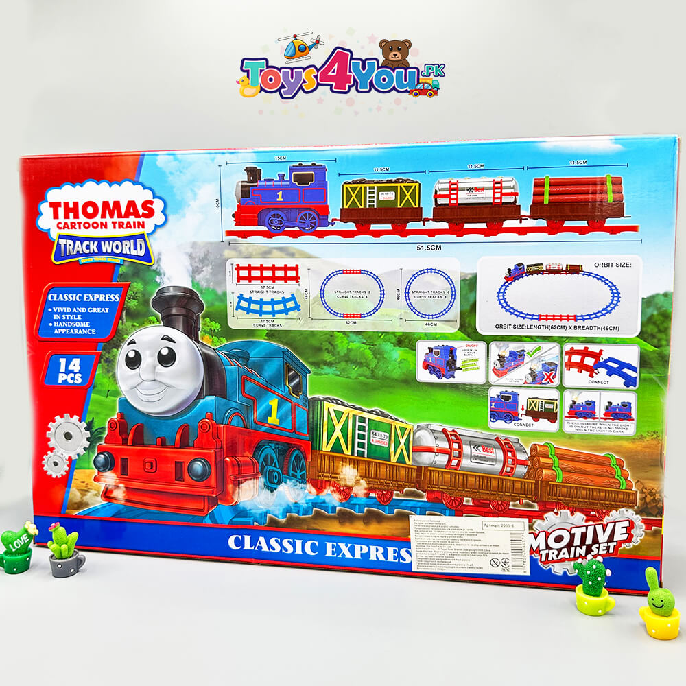 THOMAS & FRIENDS CARTOON TRAIN WORLD SET - 14 PCS