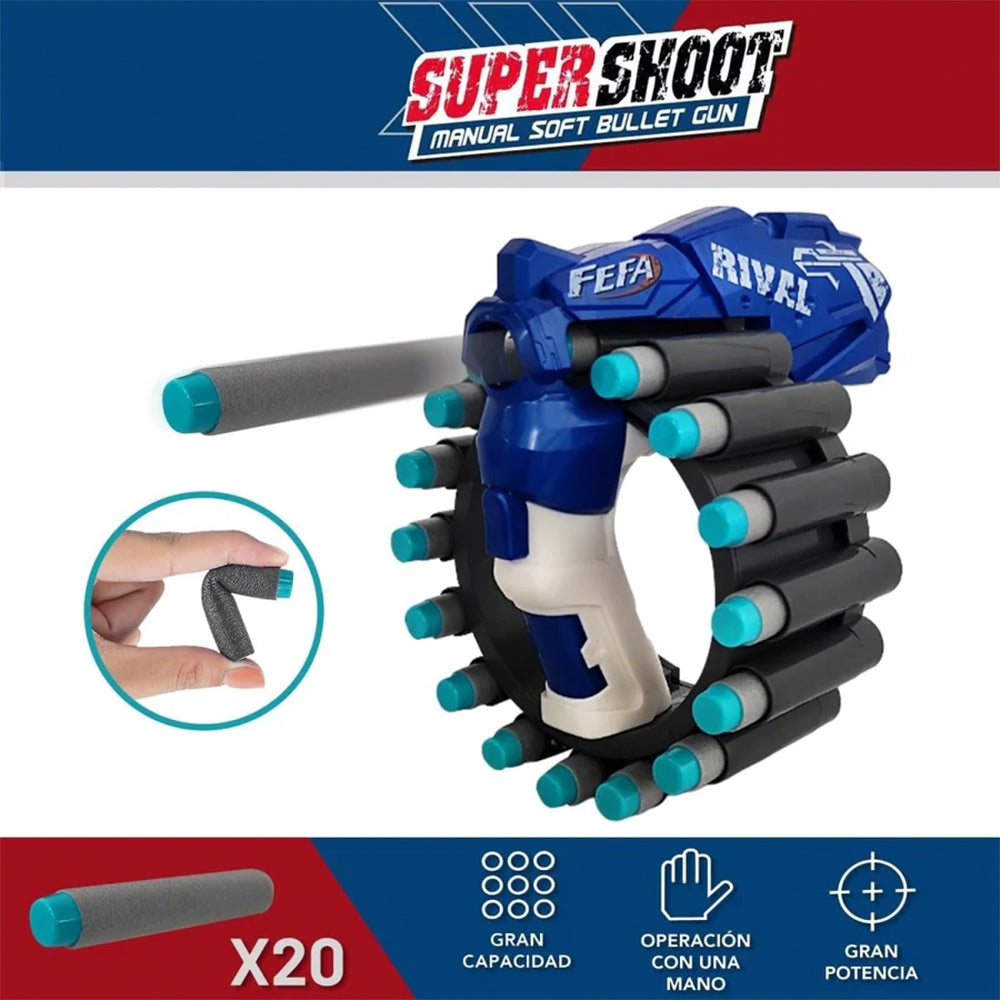 ROTATING SUPER SHOOT ACTION MANUAL SOFT BULLET BLASTER TOY GUN