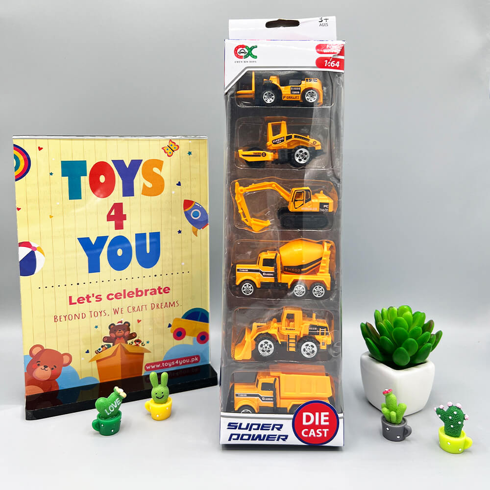 KIDS MINI METAL CONSTRUCTION CAR COLLECTION - 6 PCS